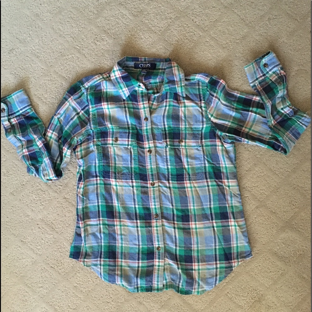 Chaps Petite S Women’s Flannel Plaid Shirt